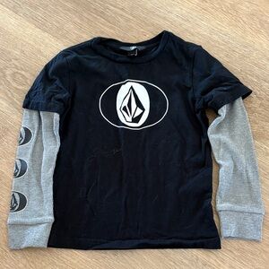 Volcom Black and Gray Long Sleeve Tee for Kids, size 5